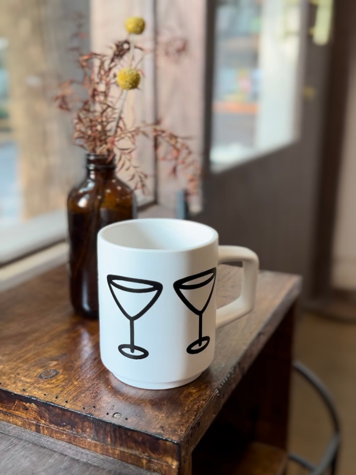 Martini Glass Designed Ceramic Mug